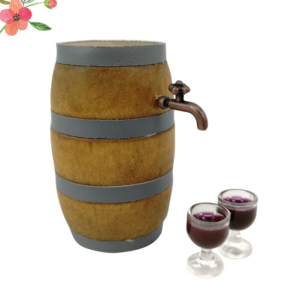 Home Bar Set - Mini Red Wine Barrel Set Realistic