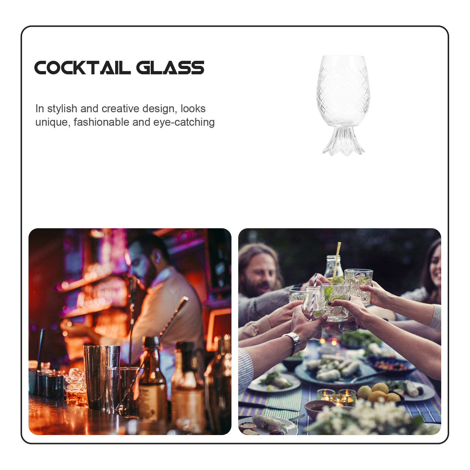 Pineapple Shaped Cocktail Glas - Home Bar Set 评论和价格