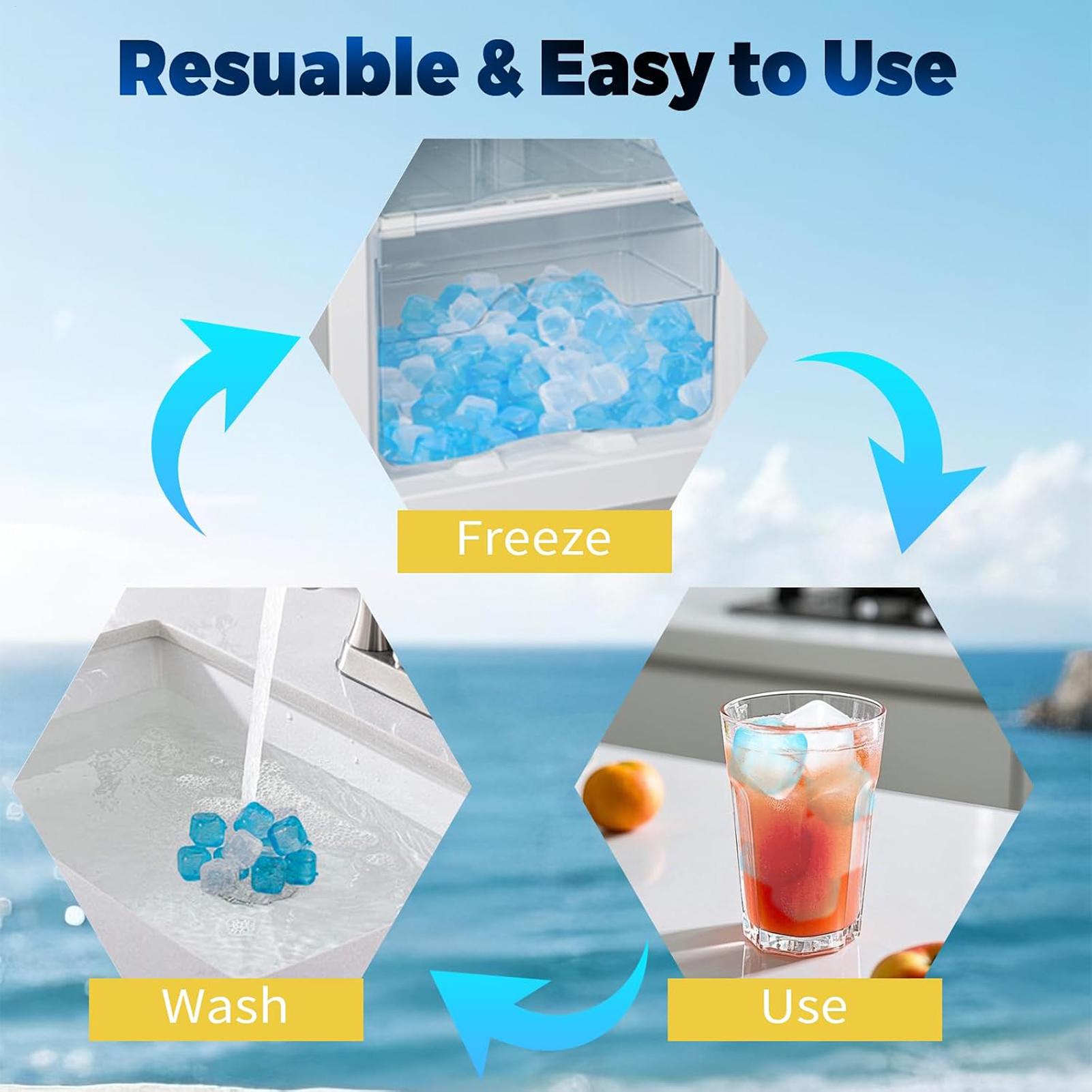 80PCS Reusable Icecubes Non-Me - Home Bar Set 评论和价格