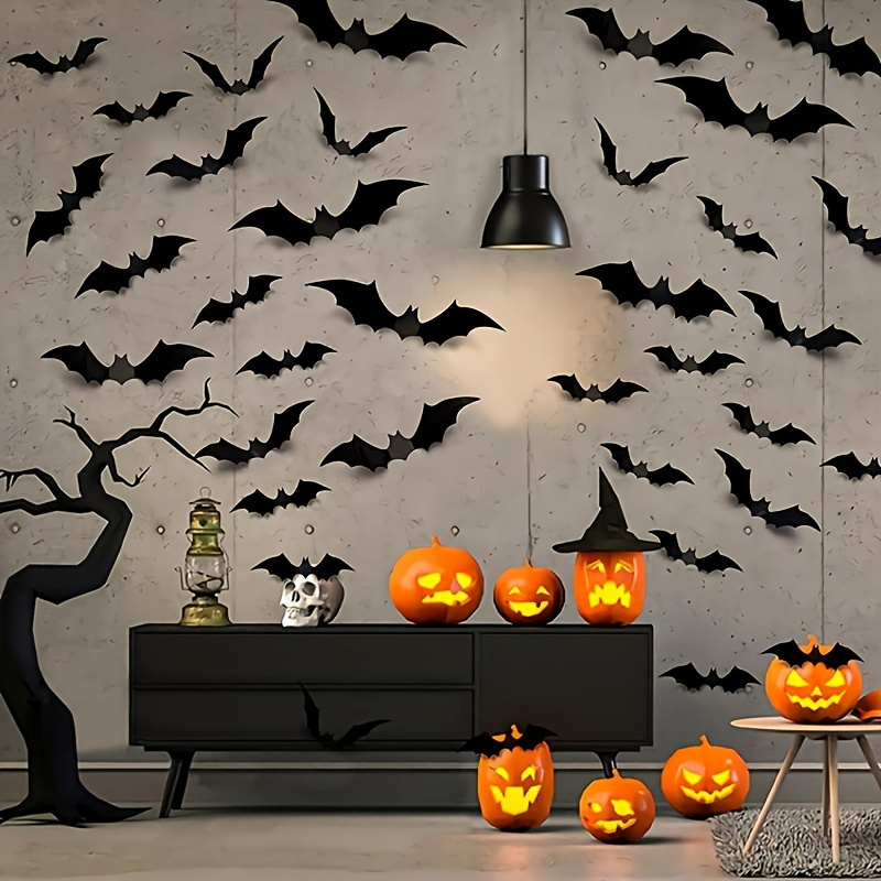 3D Black PVC Bat Halloween Wal - Home Bar Set 评论和价格