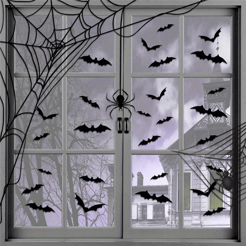 3D Black PVC Bat Halloween Wal - Home Bar Set 评论和价格